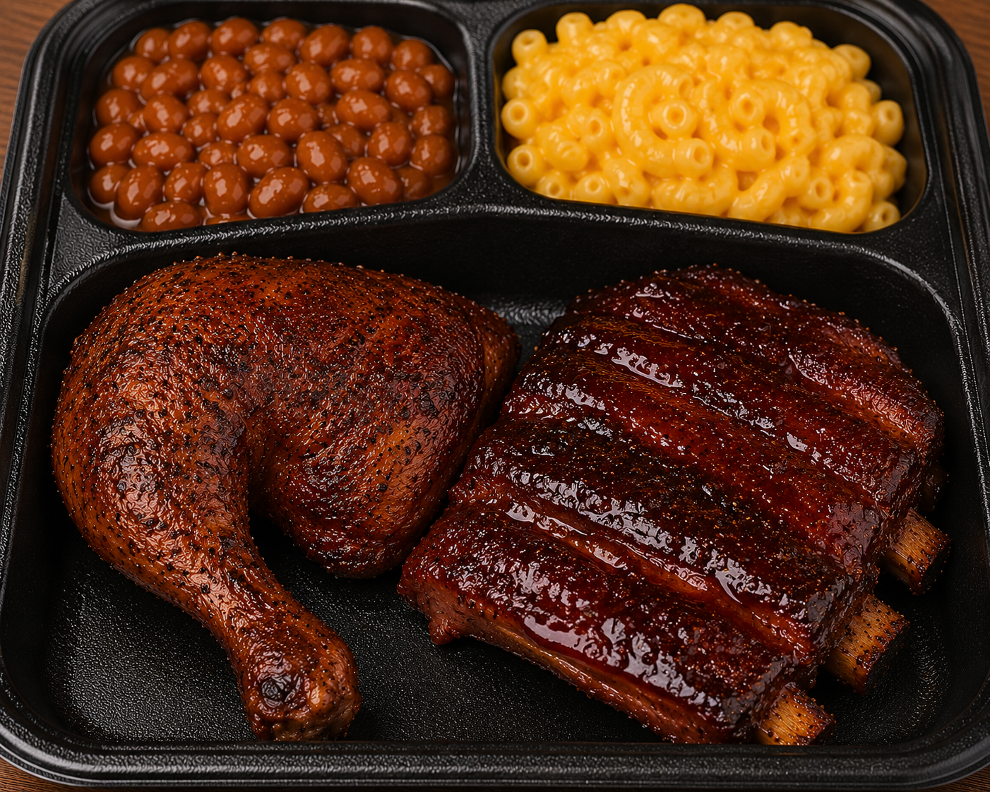 2 meats chicken and ribs