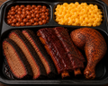 3 Meat plate chicken, ribs, and brisket
